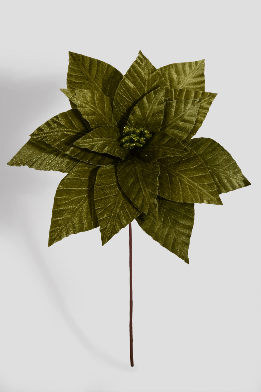 22" Velvet Poinsettia Stem Lime