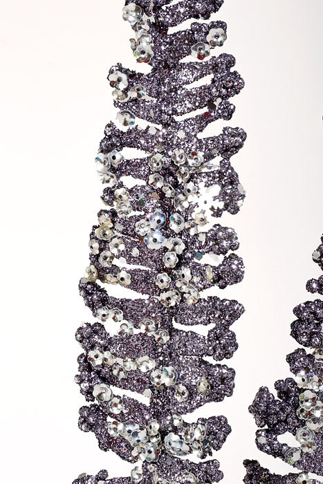 33.5" Glitter Fern Spray Grey