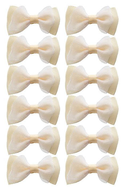 1.75" Ribbon Bow (pkg/12) Ivory