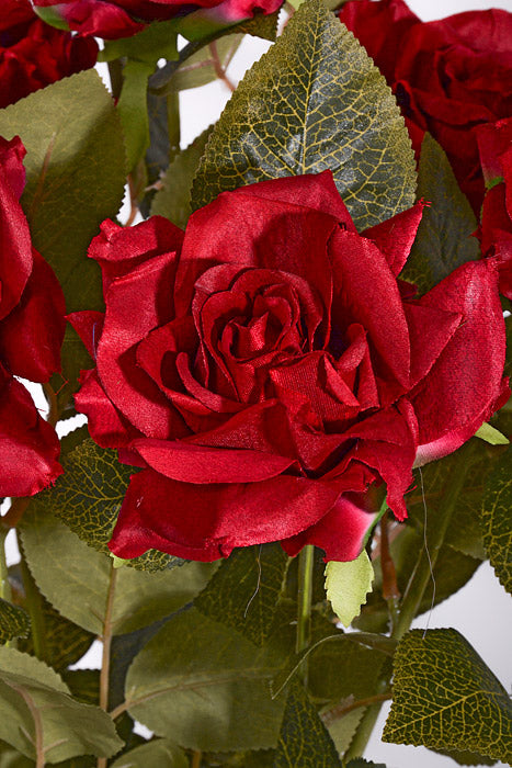 23" Silk Rose Bush Red