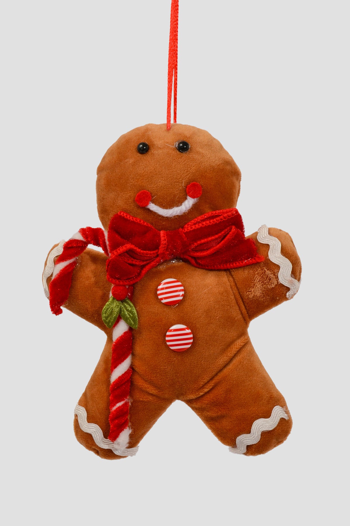 6.5" X 5" Gingerbread Man Ornament Red