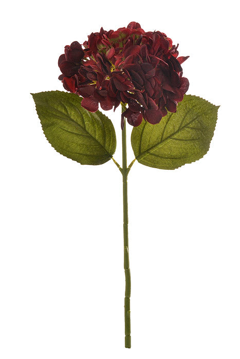 18.5" X 7" Silk Hydrangea Bloom Burgundy