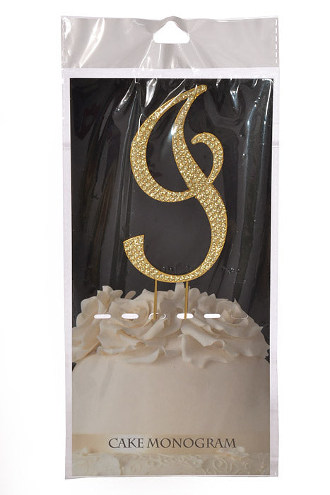4.75" Rhinestone Monogram Letter "I" Gold
