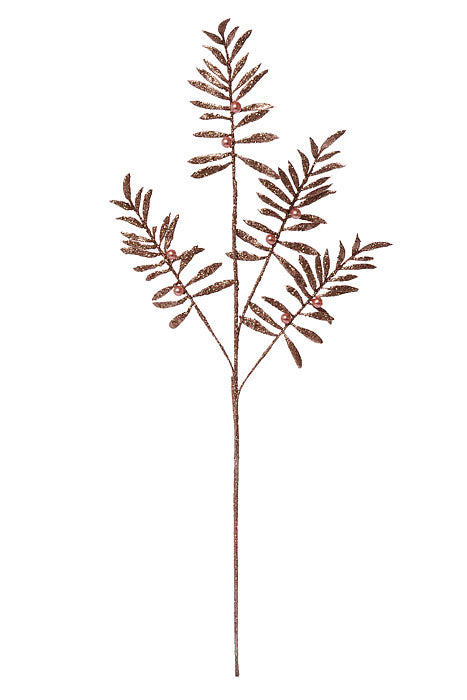 35" Glittered Pepper Berry Spray Pink