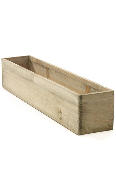 20" X 3.75" X 4" Woodland Planter W/plastic Liner Brown