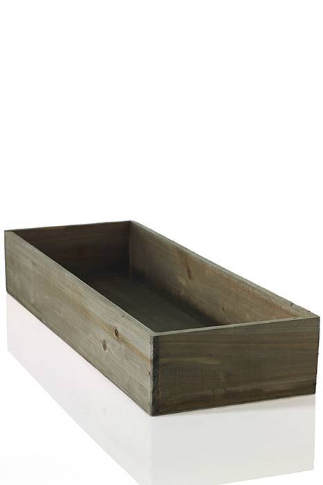 18.25" X 6.5" X 3" Woodland Planter W/plastic Liner Brown