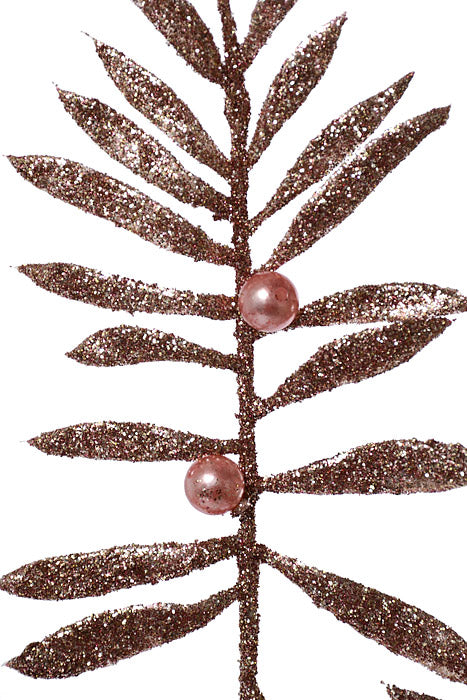 35" Glittered Pepper Berry Spray Pink