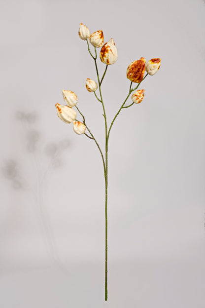 31.5" Artificial Japanese Lantern Spray Ivory/Brown