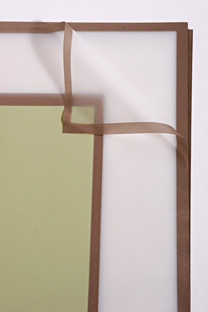 22.5" Champagne Edge Flower Wrap Spring Moss Pkg/20