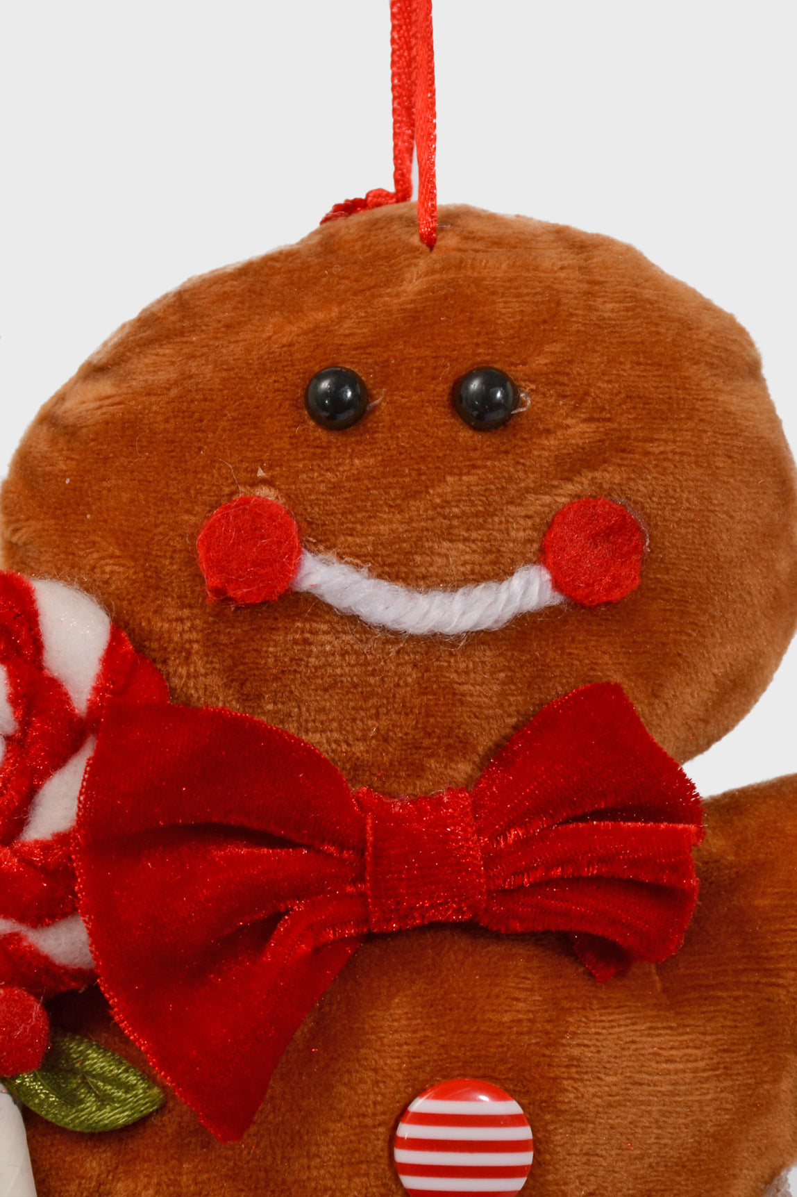 6" X 5" Gingerbread Man Ornament Natural/Red
