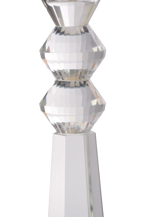 12&quot; Crystal Single Candle Holder Clear