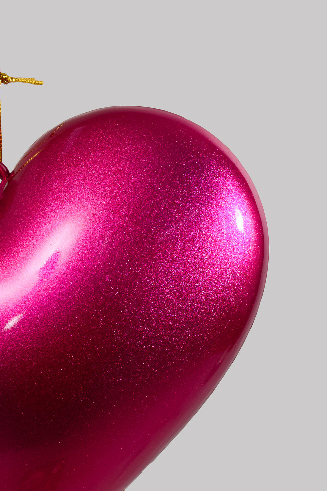 8" Plastic Heart Ornament Fuchsia