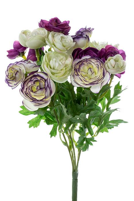10&quot; Silk Mini Ranunculus Bush Violet/orchid