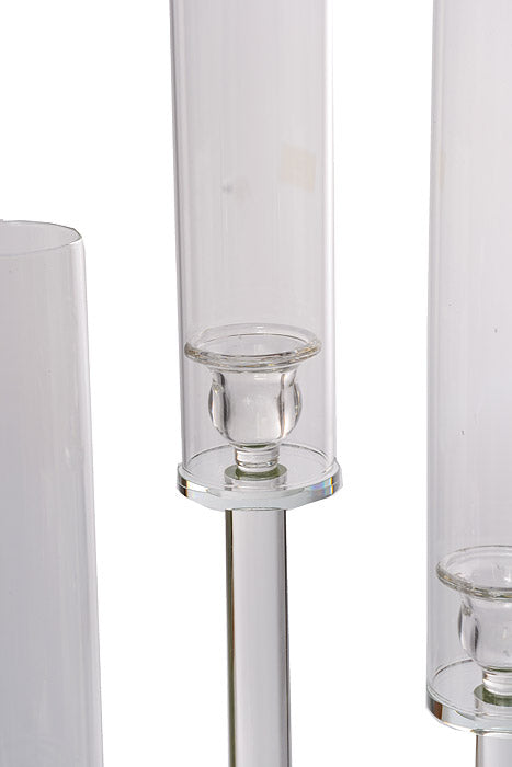 20&quot;/28&quot; 4 Lite Candle Holder With Glass Clear