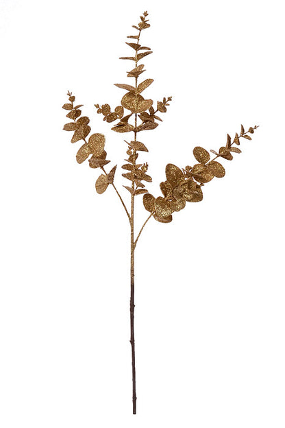 31.5" Glitter Eucalyptus Spray Gold