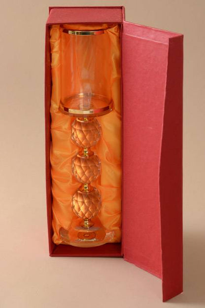 2.75&quot; X 10.75&quot; Crystal Candle Holder Clear Gold