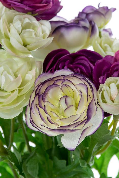 10" Silk Mini Ranunculus Bush Violet/orchid