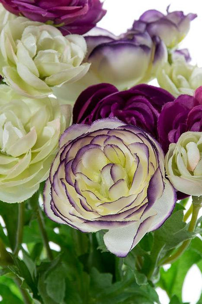 10" Silk Mini Ranunculus Bush Violet/orchid