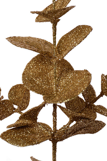 31.5" Glitter Eucalyptus Spray Gold