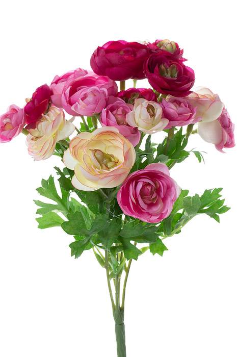 10" Silk Mini Ranunculus Bush Cerise/beauty