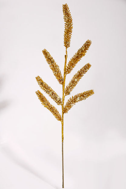 30" Glitter Pine Spray Gold