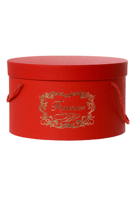 7.25" / 8.75" / 10" Round Gift Box With Lid Ribbon Red Set/3