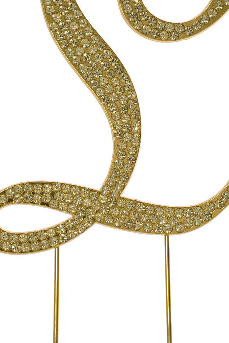 4.75" Rhinestone Monogram Letter "L" Gold
