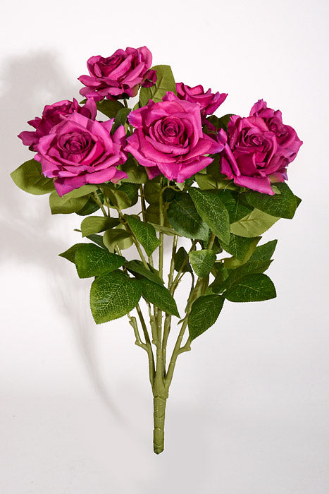 23" Silk Rose Bush Fuchsia