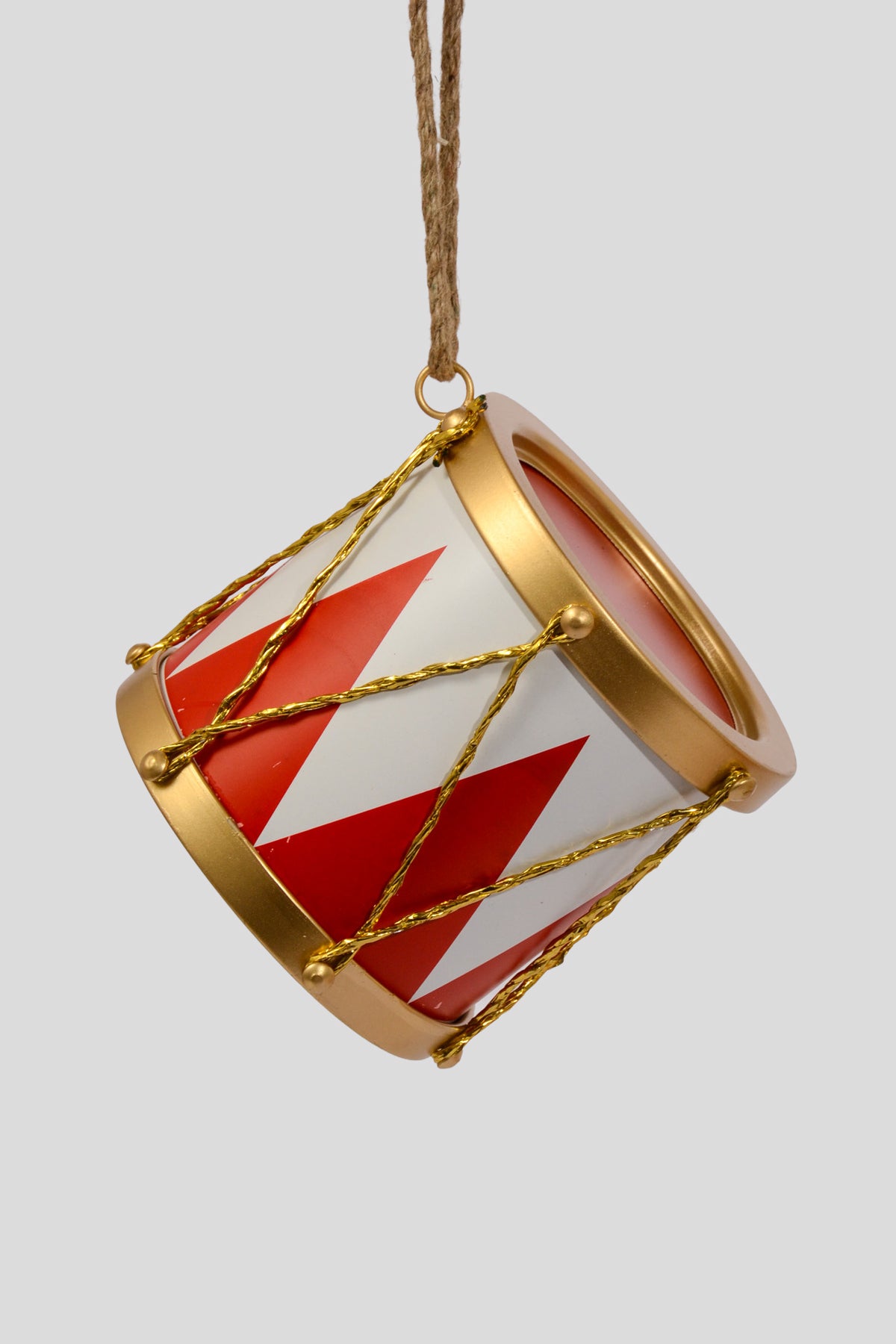 6" Drum Ornament Red/White