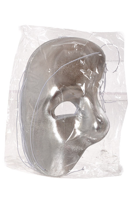 7" X 4" Opera Half Face Mask Silver Pkg/12