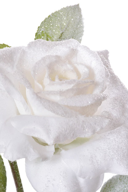 29.5" Snowed Garden Rose Spray White