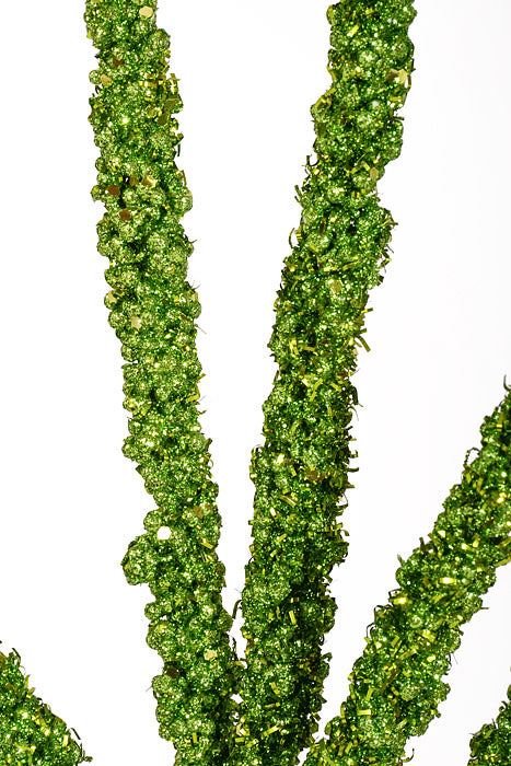 24" Glitter Foxtail Grass Spray Green