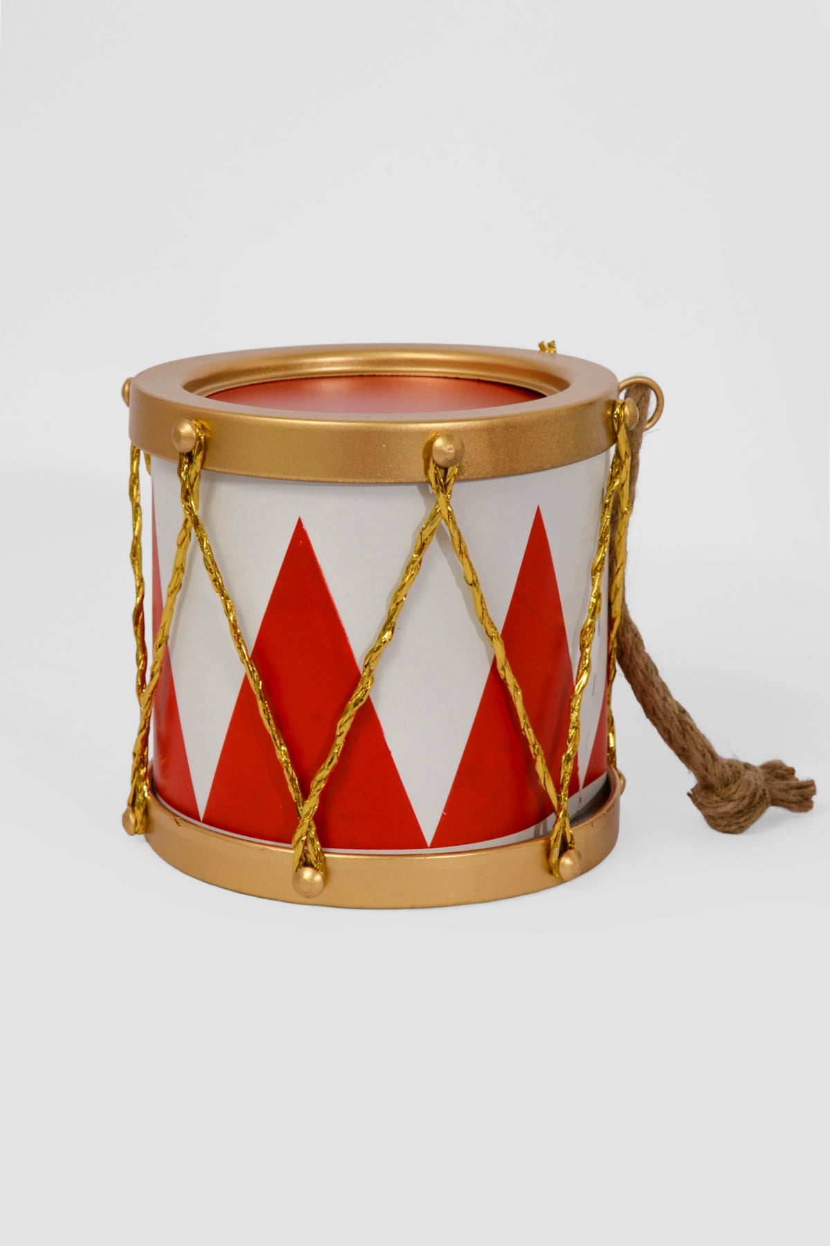 6" Drum Ornament Red/White