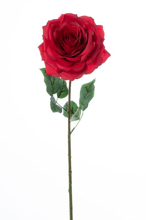 20" Silk Open Rose Spray Red