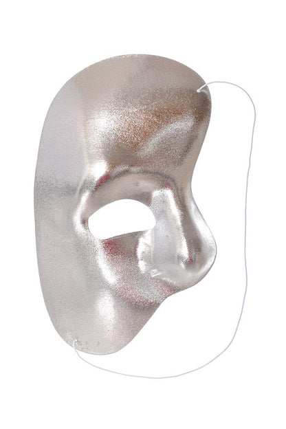 7" X 4" Opera Half Face Mask Silver Pkg/12