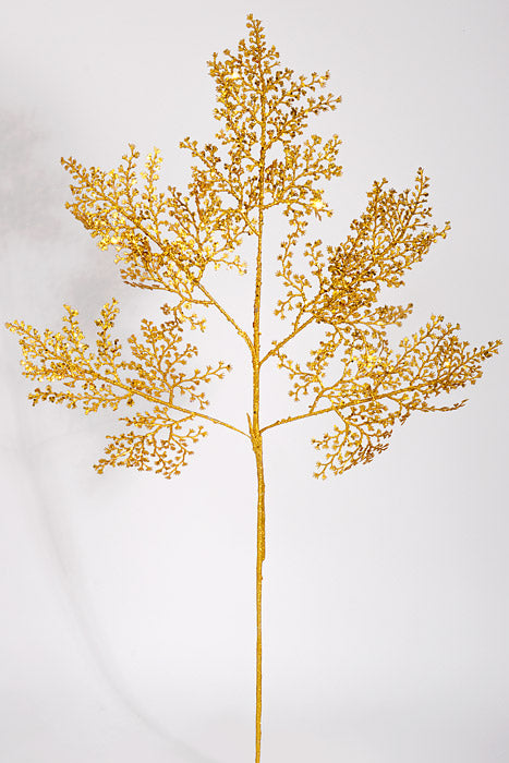 35" Glitter Grass Spray Gold