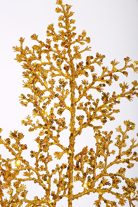 35" Glitter Grass Spray Gold