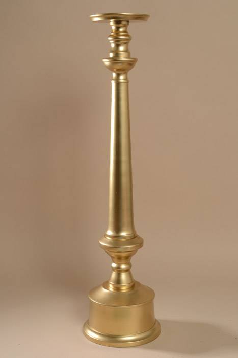 8" X 30" Aluminum Candle Holder Gold