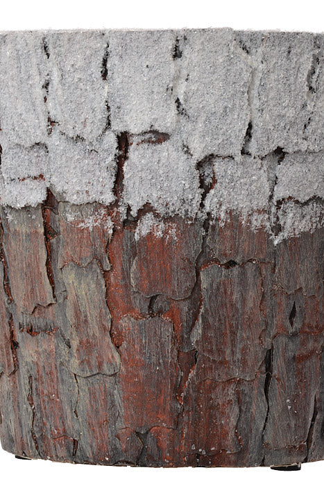6.5"/8.5" Bark Pot With Snow Brown/White (Set/2)