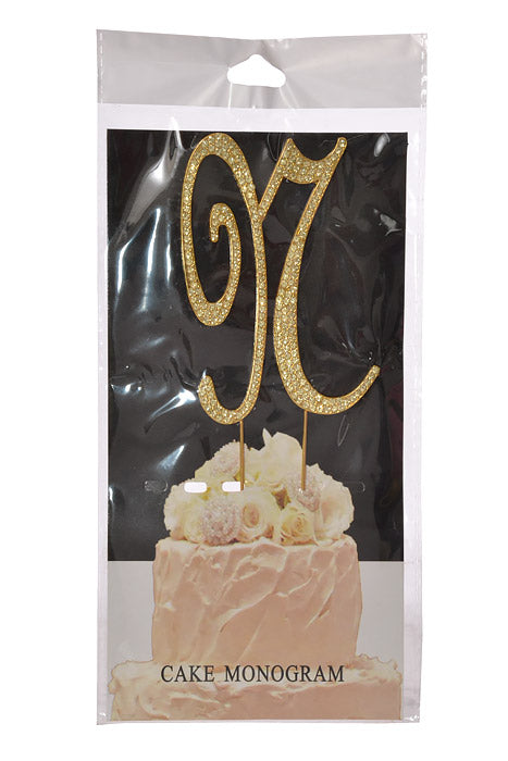 4.75" Rhinestone Monogram Letter "N" Gold