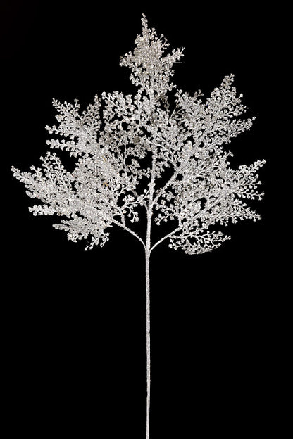 35" Glitter Grass Spray Silver