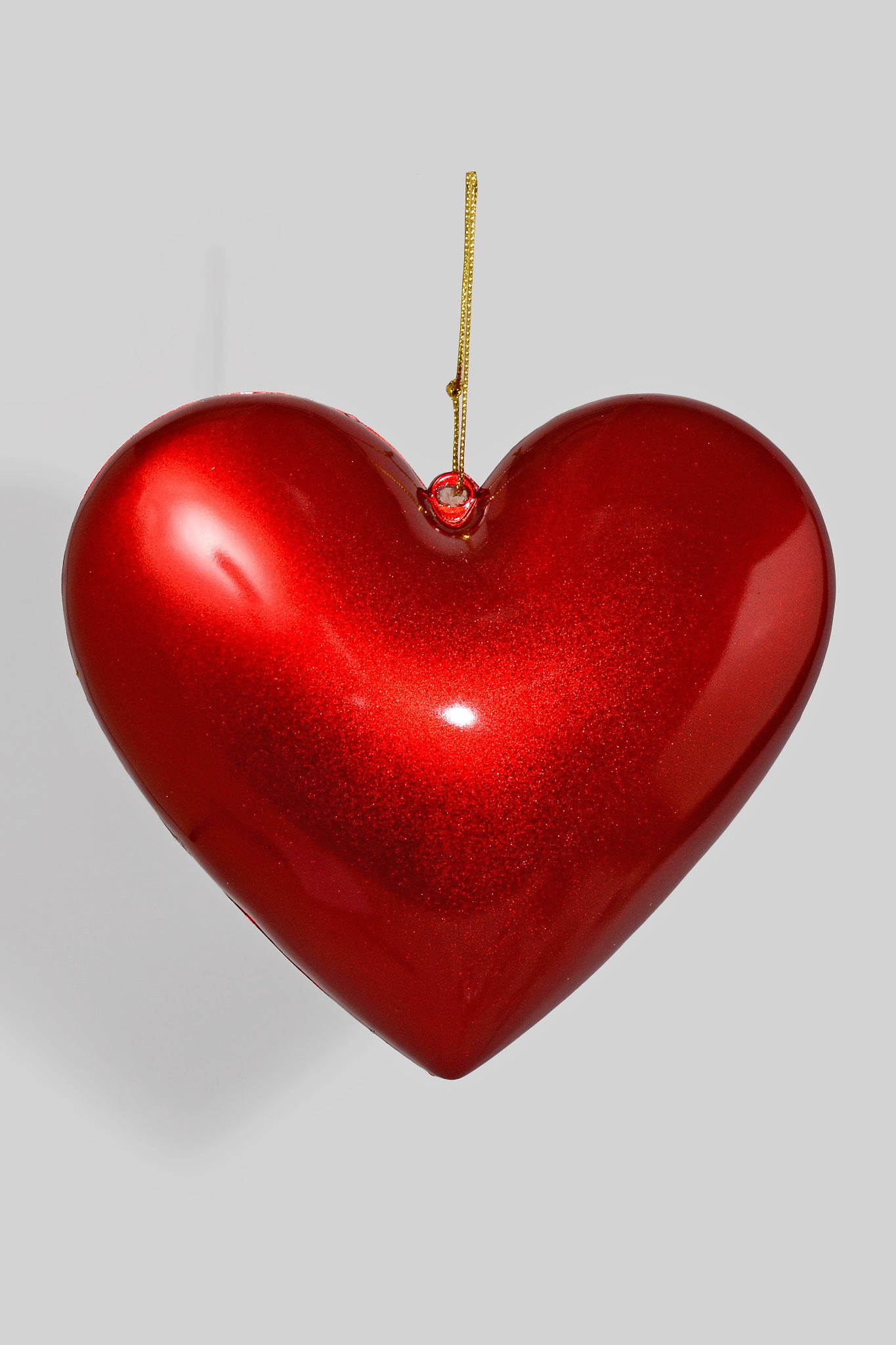 8" Plastic Heart Ornament Red