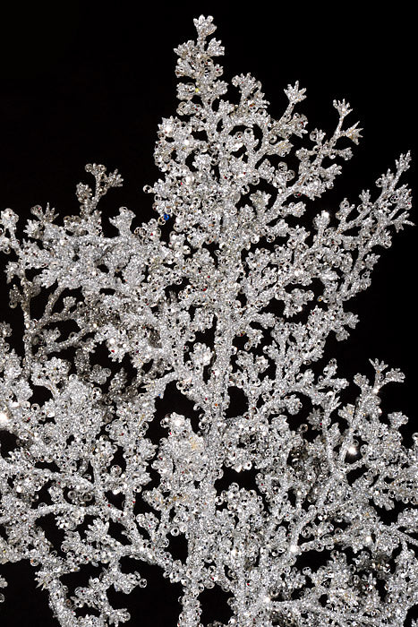 35" Glitter Grass Spray Silver