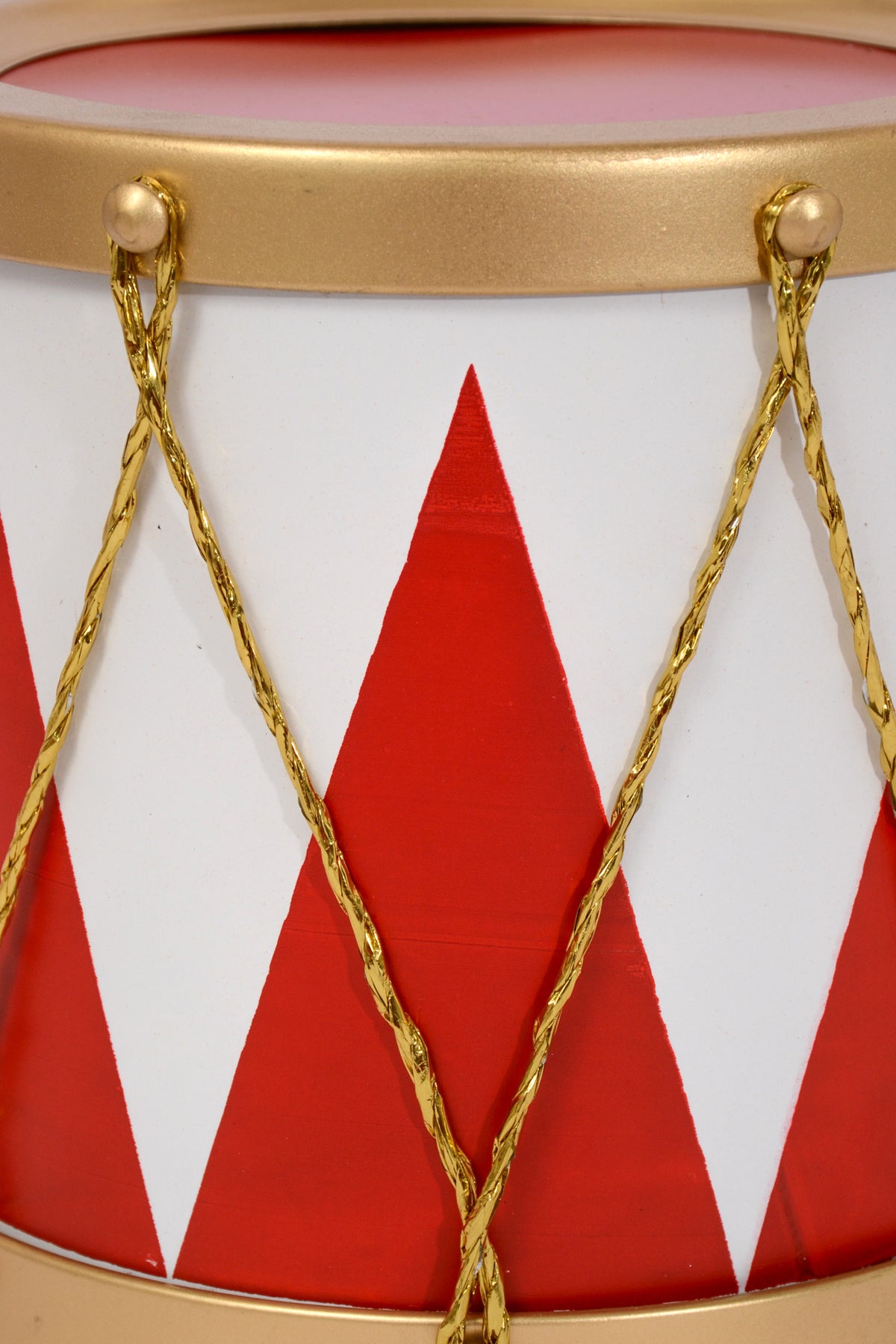 8" Drum Ornament Red/White