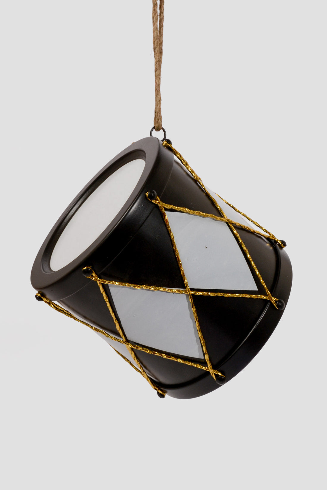 8" Drum Ornament Black/White