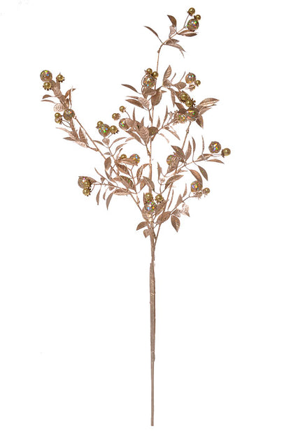 30" Glittered Berry Spray (Gold)