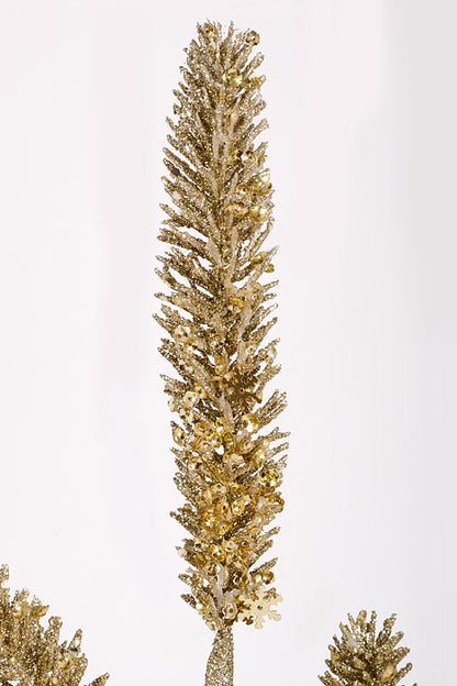 30" Glitter Pine Spray Champagne