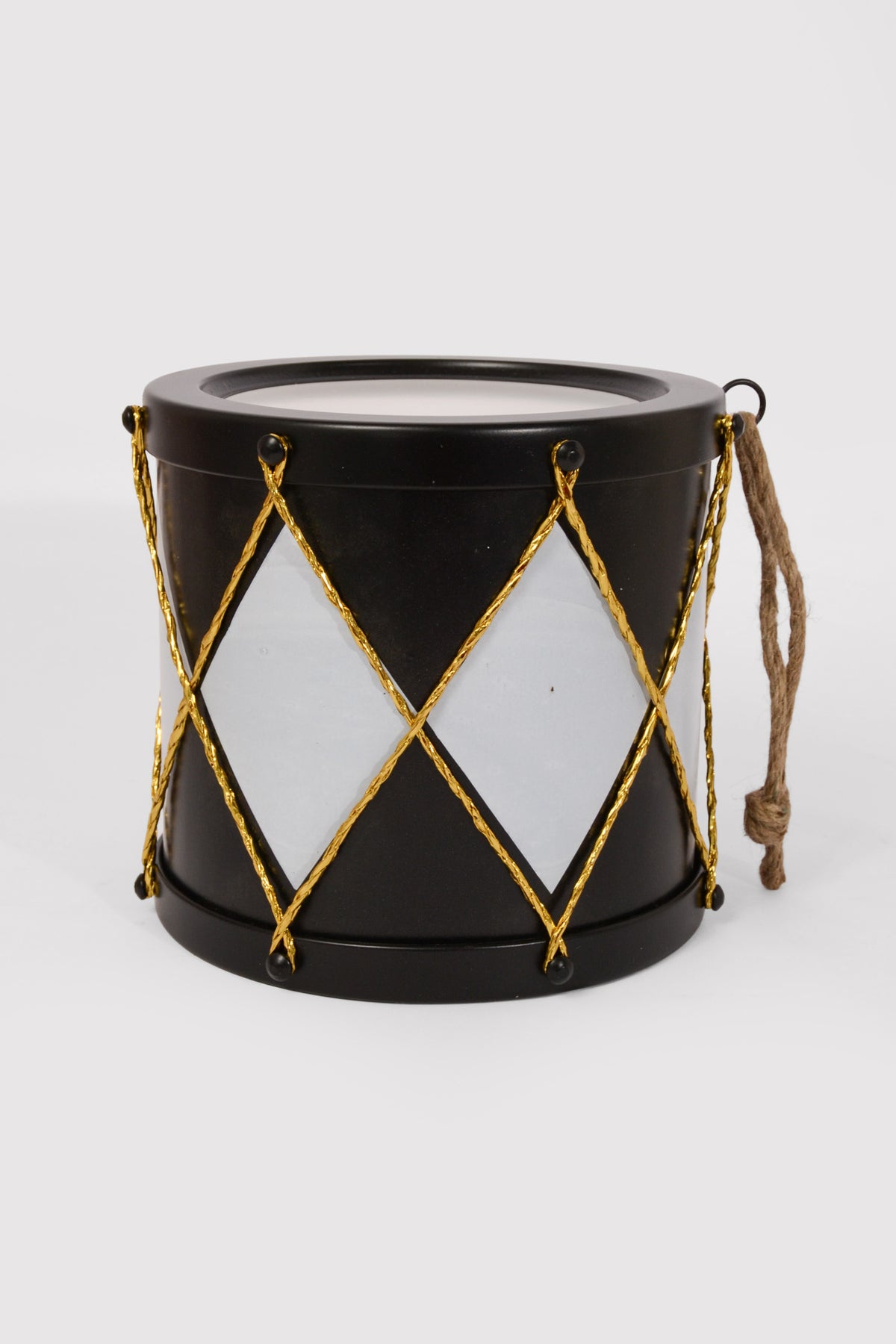 8" Drum Ornament Black/White
