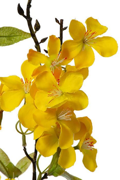 35" Silk Cherry Blossom Spray Yellow