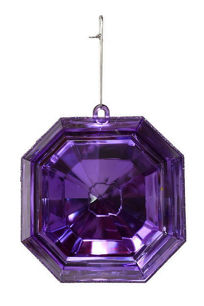 6" Acrylic Square Precious Gem Ornament Purple